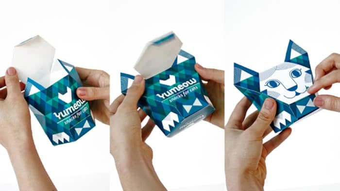 Yumeow cat food packaging
