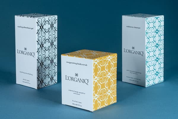 tuck end boxes for l'organiq