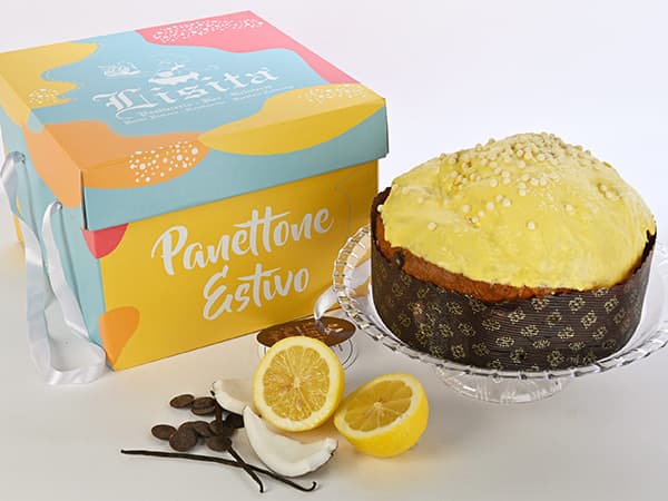 Summery panettone recipe in a beautiful packaging