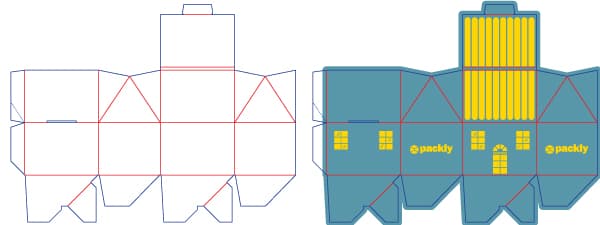 Gable top box: dieline