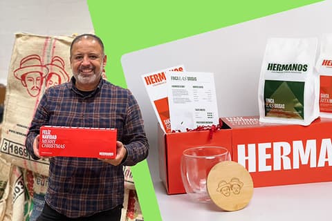 Packaging for Hermanos coffee